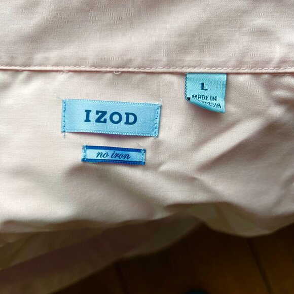 NWT - IZOD Pink and White Dress Shirt - Picture 4 of 5